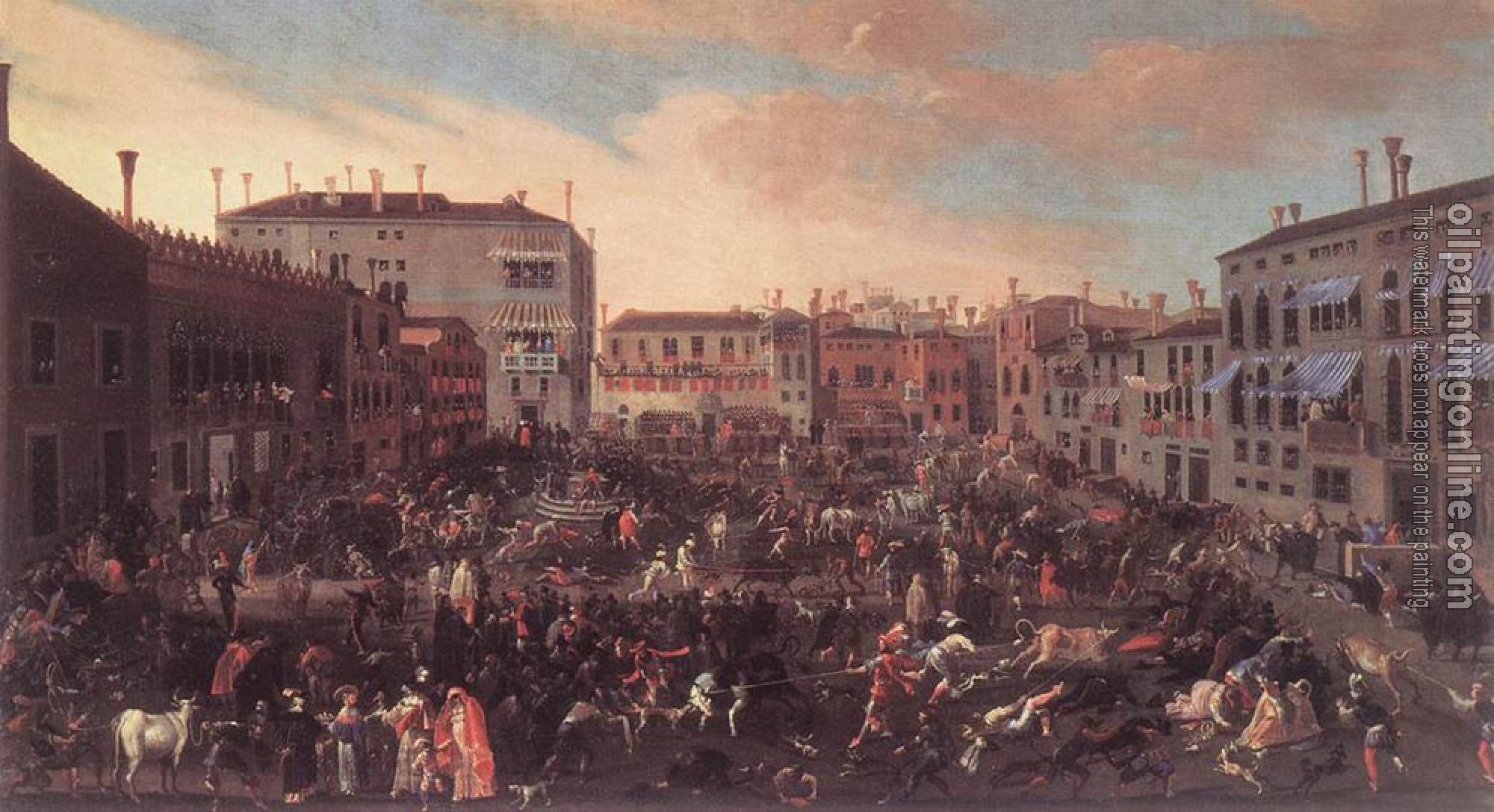 Joseph Heintz the Elder - the Younger Bull Hunt In Campo San Polo